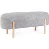 Konte.Design Panca DAYLA in tessuto effetto bouclé grigio chiaro e gambe in legno rubberwood