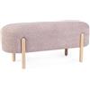 Konte.Design Panca DAYLA in tessuto effetto bouclé rosa antico e gambe in legno rubberwood