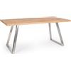 Tavolo DUKAT in legno naturale e gambe in acciaio 180 x 90 cm