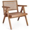 Konte.Design Poltrona lounge GALIA in legno di teak naturale e rattan