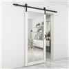 Leroy Merlin Porta scorrevole Mirror in mdf bianco, L 96 x H 215 cm, con binario Country nero Reversibile