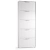 TERRANEO Scarpiera 5 ante a ribalta singola prof L 67 x H 184 x P 18 cm 15 paia, bianco