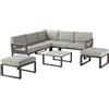 NATERIAL Salotto da giardino angolare Odyssea NATERIAL marrone con cuscini in poliestere moka per 6 persone