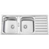 RODI Lavello semincasso 2 vasche in inox argento RODI Urban 116 L 50 x L 116 x P 20 cm