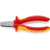 Knipex Pinza per Serrare Terminali a Bussola Isolati con Manici Rivestiti in Materiale Bicomponente, Collaudati Vde 145 Mm 97 68 145 A