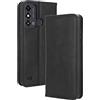 WBWONE Leather Folio Cover per ZTE Blade A53/Blade A53+/A53 Plus, Custodia in Pelle PU Magnetica Libro Flip Portafoglio con [Funzione Stand]. Nero