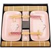 Exzact set sushi 10 pezzi porcellana piatti ciotoline bambù stuoie