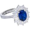 ORO&CO 925 Anello in argento con zircone blu e bianchi