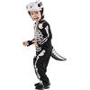 Rubie's Rubies Costume da dinosauro scheletro per ragazzi e ragazze, con coda e cappuccio, licenza ufficiale, Dino Skeleton, scheletri per Halloween, carnevale, feste e cosplay
