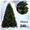 AZPRIME Albero Di Natale Folto Artificiale 240cm Verde Con Pigne 1444 Rami Base A Croce