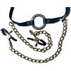 Pipedream Fetish Fantasy Series O-Ring Gag Nipple Clamps Black & Silver One Size