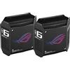 ASUS ROG Rapture GT6 Confezione da 2 - Sistema Mesh WiFi 6 Triple Band (Copertura fino a 540 m², Porta 2,5 G, Accelerazione di gioco, RangeBoost Plus, 5,9 GHz, Sicurezza di rete), Nero