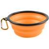 PhoneNatic Ciotola pieghevole per cani in silicone arancione, ciotola da viaggio per cani e gatti con moschettone, XL, arancione, 1000 ml