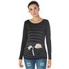 M.M.C. Bebè in Fuga - Simpatica graziosa T-Shirt Premaman Manica Lunga per la Gravidanza (Nero, Large)