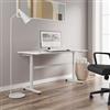 DEGHI Scrivania 140x60 cm in legno e acciaio bianco con altezza regolabile e gambe a T - Told