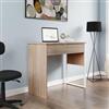 DEGHI Scrivania 90x45 cm in legno rovere e acciaio bianco con cassetto - Fritz