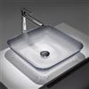 VITRA Lavabo d'appoggio in vetro 40x11h cm trasparente grigio - Jeda