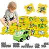 duoleey Pista Macchinine per Bambini DIY Pista del 12PCS Puzzl DIY Rotta Gioco Giocattolo Educativi Regalo Giochi Bambini 2 3 4 5 6 Anni (Dinosauro)