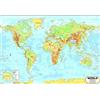 Markenlos Mappa fisica del mondo | 100 x 140 cm | LAMINATO | GRANDE MAPPA