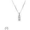 Collana oro bianco 18 kt 750 trilogy diamanti 0,24 ct -Castell24-