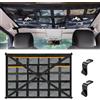 Dafencar Rete Bagagliaio Auto, 90 × 65 cm Rete Portaoggetti Auto, Rete Elastica con Cinghie Incrociate Regolabili e 3 Tasche con Cerniera,per La Maggior Parte dei Veicoli Comuni, Jeep, Furgoni, SUV