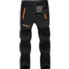 ZhuiKun Pantaloni Trekking Uomo Softshell Pantaloni da Lavoro Estivi Impermeabili Pantaloni Montagna Escursionismo Leggero Traspirante Asciugatura Rapida All'aperto - Nero, M