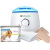 Bellezza Italia KIT DEPILAZIONE VASO CERETTA 1 SCALDACERA con pentolino + 1 CERA BARATTOLO 400 ml + 100 STRISCE DEPILATORIE TNT + 100 SPATOLE STENDICERA