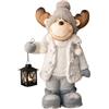 Kamelio Decorazioni di Natale 40cm Alce con Lanterna a LED e Timer Decorazioni Natalizie per Interni Figura Luminosa Statuetta Decorativa Illuminato Decorazioni Invernali