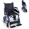 Mobiclinic®, Sedia a rotelle pieghevole, Maestranza, Freni di stazionamento, Seduta da 45 cm, Pedane rimovibili, Braccioli pieghevoli e imbottiti, Ruote piccole, Robusta, Colore nero