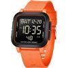 findtime Orologio digitale da uomo con numeri grandi, orologio da polso da uomo e da donna, digitale, a LED, rettangolare, 5 ATM, impermeabile, 12/24H, due fusi orari, per attività all'aperto, conto