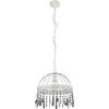 Eglo lampada a sospensione Steeleville, 1 luce a sospensione | vintage, lampada a sospensione in metallo bianco, patina marrone e cristallo nero-trasparente, presa E27