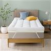 Zinus Topper in schiuma visco, 90 x 200 cm, spessore 10 cm, design a celle aperte, certificato Oeko-Tex, traspirante e ortopedico, comfort ergonomico, medio, colore bianco