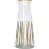 Talking Tables Caraffa in vetro a righe bianche e dorate, 25 cm, caraffa in vetro a collo stretto per frigorifero, acqua, latte, tè freddo, succhi, bevande, decanter per vino