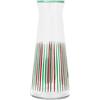 Talking Tables Caraffa in vetro a righe rosse e verdi, 25 cm, caraffa in vetro a collo stretto per frigorifero, acqua, latte, tè freddo, succhi di frutta, bevande, decanter per vino, Natale, Babbo