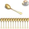 ReaNea cucchiaini da caffè d'oro 12pcs, Set di cucchiai da dessert in acciaio inossidabile per casa, ristorante, hotel, matrimonio, evento, feste