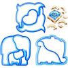 HSLXBY I Panini Per Bambini Tagliano i Coltelli，3 Pezzi Stampo Per Pane e Biscotti，Taglierina Per Toast，Stampo Per Biscotti in Plastica Blu，Adatto Per Panini, Biscotti e Pranzi