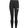 adidas Bambina Train Essentials 3-Stripes Leggings, Black/White, 7-8 Years