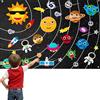 BEBEVOGUE Fuzzy Felt Story - Tavola in flanella con pianeti e sistema solare, giocattolo da parete Montessori STEM per bambini (età 1-5 anni), tavola da gioco per l'apprendimento prescolare, ideale come regalo