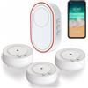 Tuehakny Rilevatore di Perdite d'Acqua WiFi 3 Pezzi, Allarme Idrico Intelligente per Perdite e Gocciolamenti, Kit Casa Smart con Sensori Espandibili, per Cucina/Bagno/Lavandino/Lavanderia/Allagamento