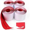 PEUTIER 4pz Cerniera Resistente Contro la Polvere, 213x7,6cm Autoadesiva Doppia Cerniera per Telo Protezione Istantanea dalla Polvere per Porta con Taglierina per Fogli Plastica (Rosso)