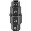 BOROCO Chiave Esagonale Moto, Chiave per Smontaggio Mozzi Moto, Nero Leva Smontaggio Asse Ruota con Testa Esagonale 17mm 19mm 22mm 24mm