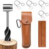 Pilikoll Trivella Manuale per Legno con 4 Sega a Filo di Emergenza Trivella a Mano Con Custodia In Pelle Punta da Trapano Manuale Multiuso Trapano Manuale Bushcraft Survival Tools per Campeggio
