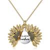 VONALA Collana da donna con ciondolo a forma di girasole con medaglione inciso You are My Sunshine, in argento Sterling 925, 8 cm x 6 cm x 3 cm, Argento sterling, Nessuna pietra preziosa