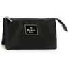 Pepe Jeans Christine Beauty case a tre scomparti nero 17,5 x 9,5 x 2 cm Poliestere con dettagli in pelle sintetica by Joumma Bags, Nero, Taglia unica, Trousse a tre scomparti