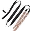 QUARKZMAN Cintura Nuziale con Strass per Abito da Sposa, Cintura a Fascia Damigella d'Onore Cristallo a Mano, Accessori per Abiti Donna con Nastro, Rosa Oro