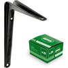 Amig - Set Supporti per Mensola da Parete - 20 Pezzi - Staffe in Acciaio - 150x125 mm - Colore Nero - Resistenti fino a 35 Kg - Angolo per Ripiani - Supporto per Mensole - Installazione Facile