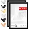 HIMEETIME® 2x Cornice A5 15x21 cm Cornice nero in metallo,Cornice per documenti 14,8x21 cm Grande Collage | Cornice in metallo Cornice in alluminio,Cornice per quadri A5 Cornice per foto