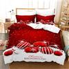 CXYXHW - Set di biancheria da letto natalizia, 3 pezzi, motivo: Babbo Natale, copripiumino e federa con chiusura lampo (A, 135 x 200 cm)