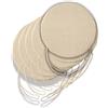 Il Tuo Artigiano Design 6 Cuscini Rotondi per Sedia Cucina Sfoderabili, Cuscini per sedie soggiorno - Cuscini da sedia con Laccetti made in Italy - Spessore 3 cm - Decorazioni casa (Avorio, Diametro 40 cm)