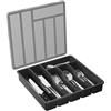 Generic Portaposate con coperchio - Organizer per posate con coperchio, vassoio organizer per posate | Contenitore Utensili con 6 Scomparti, Portaposate e Portaposate con Coperchio, Portaposate da Cucina